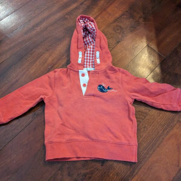 Red sweater with hoodie