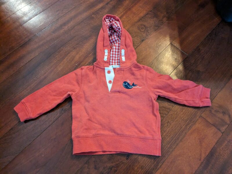 Red sweater with hoodie