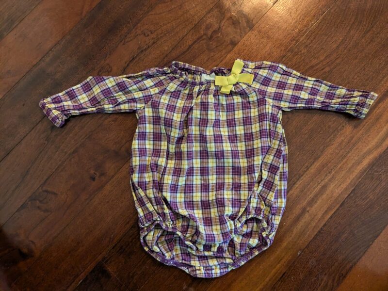 Plaid Long-sleeved Bodysuit Onesie